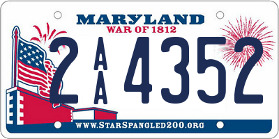 MD license plate 2AA4352