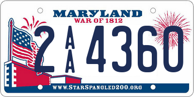 MD license plate 2AA4360