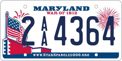 MD license plate 2AA4364