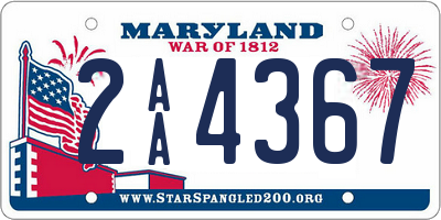 MD license plate 2AA4367