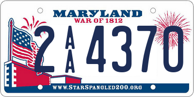 MD license plate 2AA4370