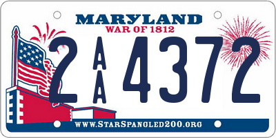 MD license plate 2AA4372