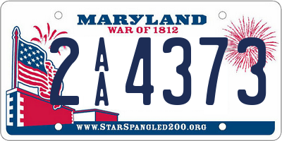 MD license plate 2AA4373