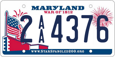 MD license plate 2AA4376