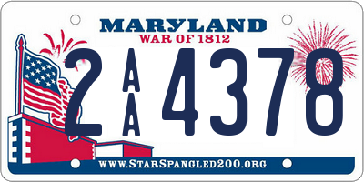 MD license plate 2AA4378