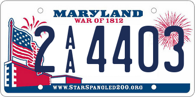 MD license plate 2AA4403