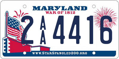 MD license plate 2AA4416