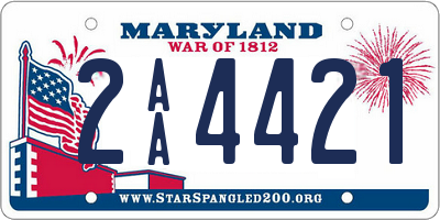 MD license plate 2AA4421