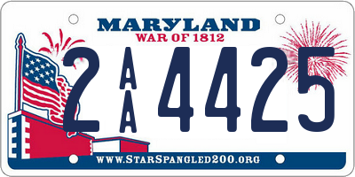 MD license plate 2AA4425