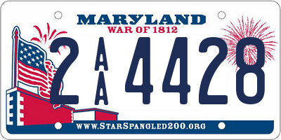 MD license plate 2AA4428