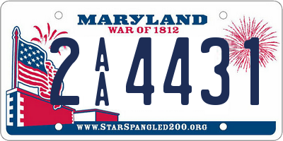 MD license plate 2AA4431