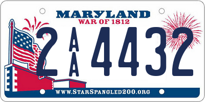 MD license plate 2AA4432