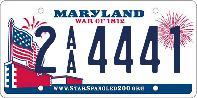 MD license plate 2AA4441