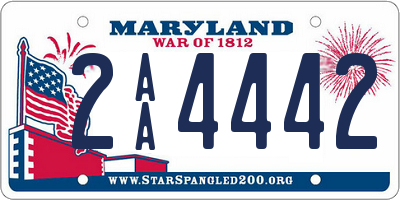 MD license plate 2AA4442