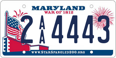 MD license plate 2AA4443