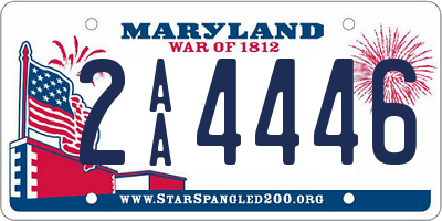 MD license plate 2AA4446