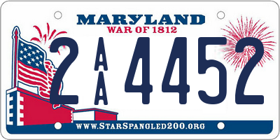 MD license plate 2AA4452