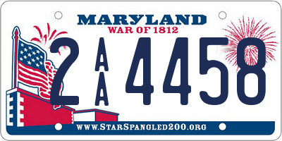 MD license plate 2AA4458