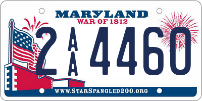 MD license plate 2AA4460