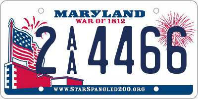 MD license plate 2AA4466