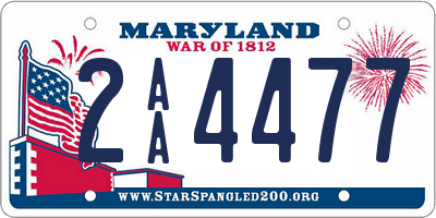 MD license plate 2AA4477