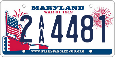 MD license plate 2AA4481