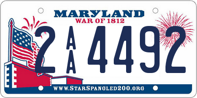 MD license plate 2AA4492