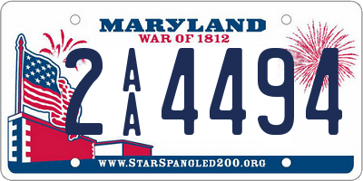 MD license plate 2AA4494