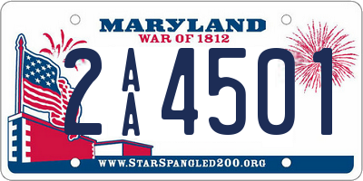 MD license plate 2AA4501