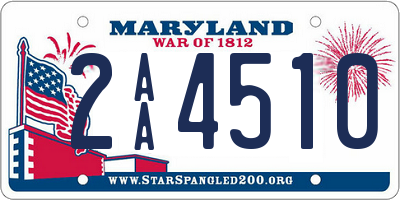 MD license plate 2AA4510