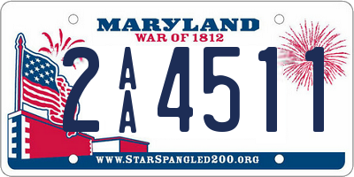 MD license plate 2AA4511