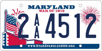 MD license plate 2AA4512