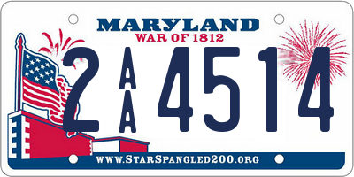 MD license plate 2AA4514