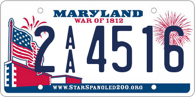 MD license plate 2AA4516