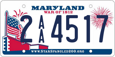 MD license plate 2AA4517