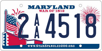 MD license plate 2AA4518