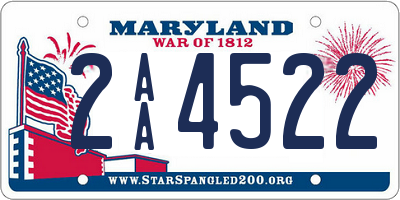MD license plate 2AA4522