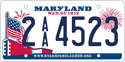 MD license plate 2AA4523