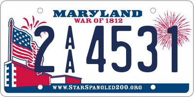 MD license plate 2AA4531