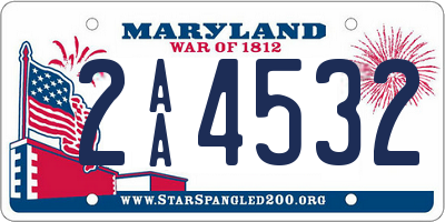 MD license plate 2AA4532