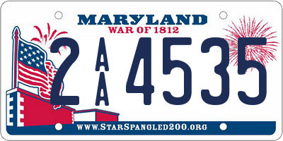 MD license plate 2AA4535