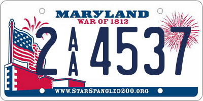 MD license plate 2AA4537