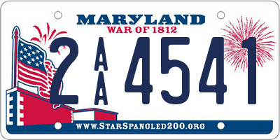 MD license plate 2AA4541