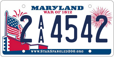 MD license plate 2AA4542