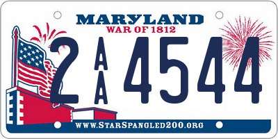 MD license plate 2AA4544