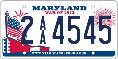 MD license plate 2AA4545