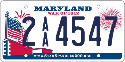 MD license plate 2AA4547