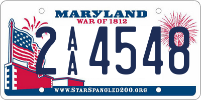 MD license plate 2AA4548