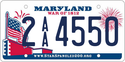MD license plate 2AA4550