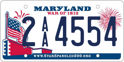 MD license plate 2AA4554